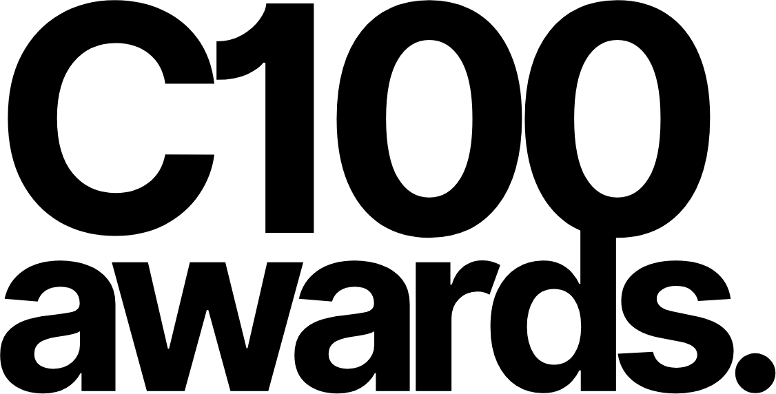 C100 winners award logo black