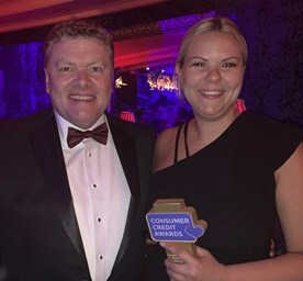 David and Claire at the Consumer Credit Awards