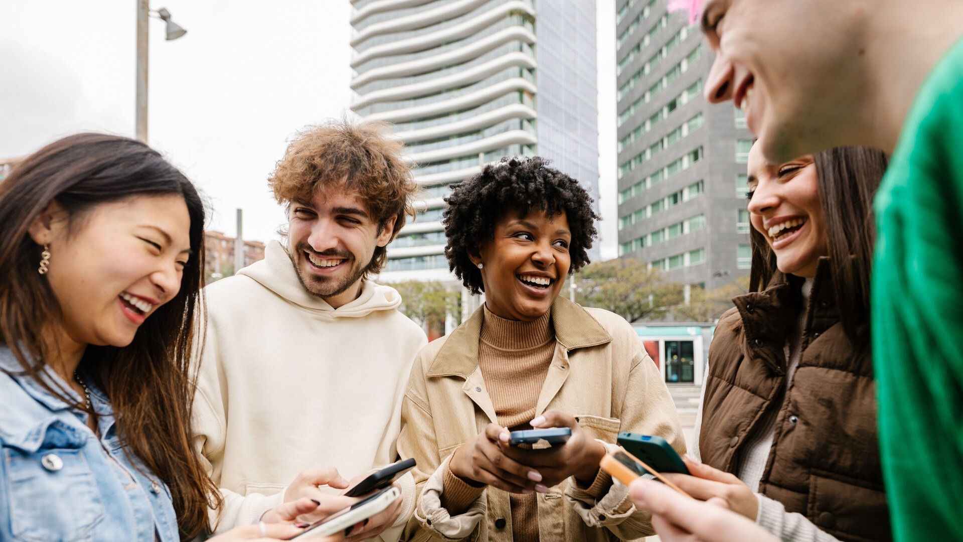 a group of friends chatting and discussing the latest news