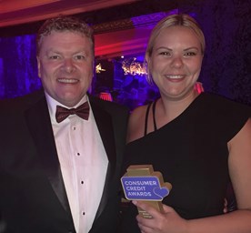 David and Claire at the Consumer Credit Awards